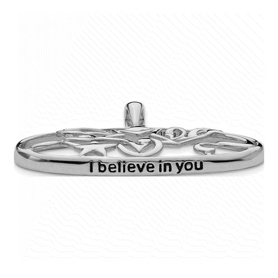 Sterling Silver 'i Believe You' Star Pendant Necklace – view 4