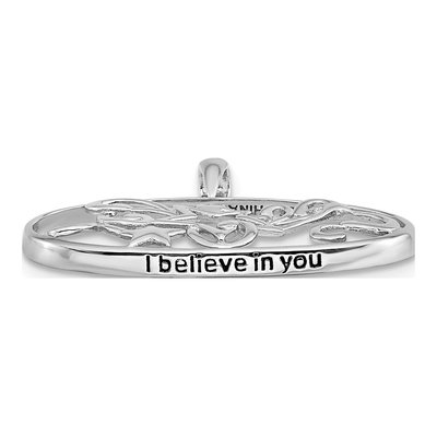 Sterling Silver 'i Believe You' Star Pendant Necklace – view 7
