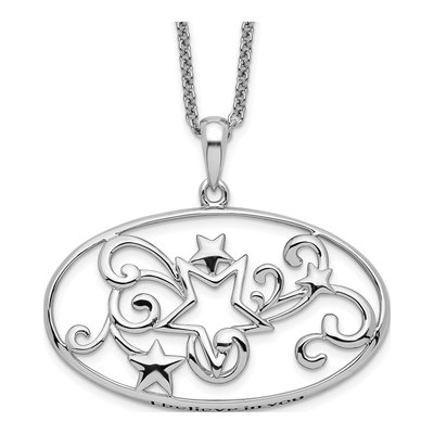 Sterling Silver 'i Believe You' Star Pendant Necklace