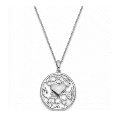 Sterling Silver Antiqued Heart Necklace