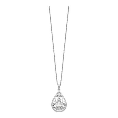 Sterling Silver CZ Loving Memory Pendant Necklace – view 2