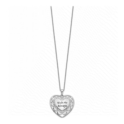 Sterling Silver Antiqued Heart Necklace – view 2