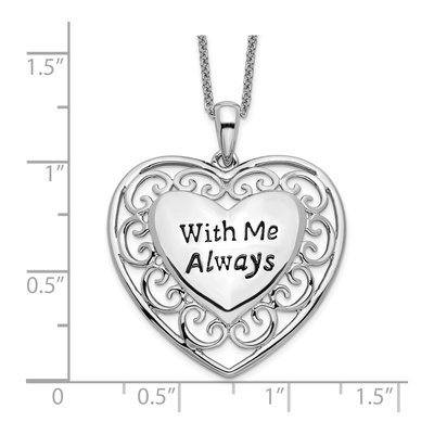 Sterling Silver Antiqued Heart Necklace – view 3