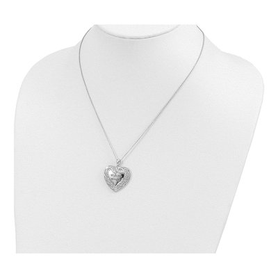 Sterling Silver Antiqued Heart Necklace – view 5