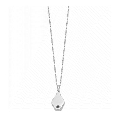 Sterling Silver CZ Tear Ash Holder Pendant Necklace – view 3