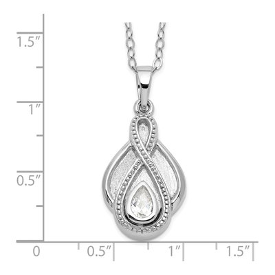 Sterling Silver CZ Tear Ash Holder Pendant Necklace – view 4