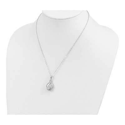 Sterling Silver CZ Tear Ash Holder Pendant Necklace – view 6