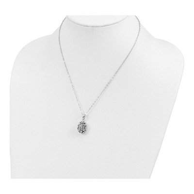 Sterling Silver CZ Flower Ash Holder Pendant Necklace – view 6