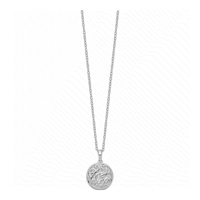 Sterling Silver Tear-In-Circle Ash Holder Pendant Necklace – view 2