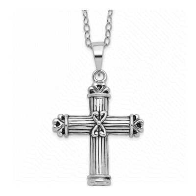 Sterling Silver Cross Ash Holder Pendant Necklace