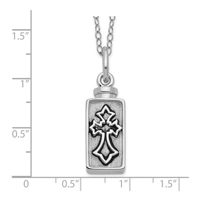 Sterling Silver Cross Ash Holder Pendant Necklace – view 4