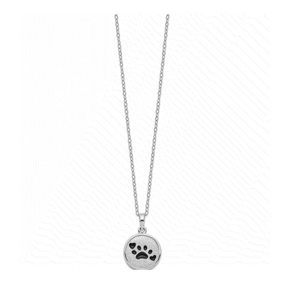 Sterling Silver Paw Print Ash Holder Pendant Necklace – view 2