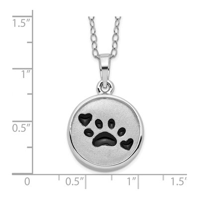 Sterling Silver Paw Print Ash Holder Pendant Necklace – view 4