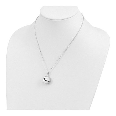 Sterling Silver Paw Print Ash Holder Pendant Necklace – view 6