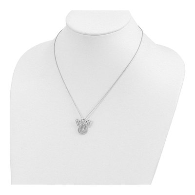 Sterling Silver CZ Angel Pendant Necklace – view 5