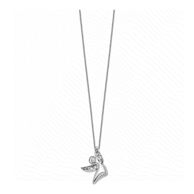 Sterling Silver CZ Angel of Joy Pendant Necklace – view 2