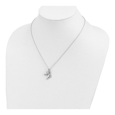 Sterling Silver CZ Angel of Joy Pendant Necklace – view 5