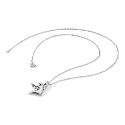 Sterling Silver CZ Angel of Joy Pendant Necklace – view 7