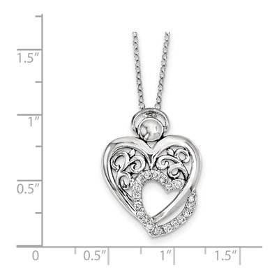 Sterling Silver CZ Angel of Marriage Pendant Necklace – view 2