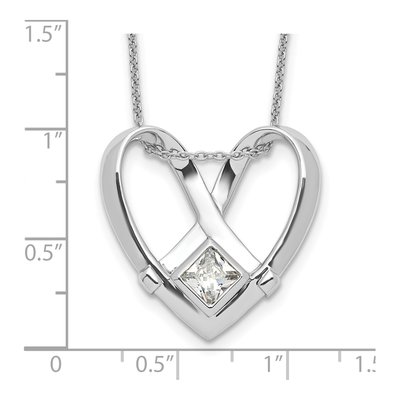 Sterling Silver CZ Captivated Pendant Necklace – view 3