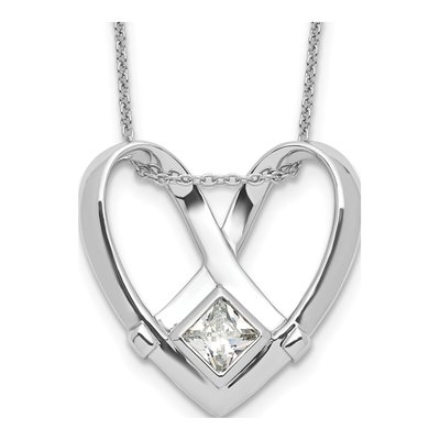 Sterling Silver CZ Captivated Pendant Necklace