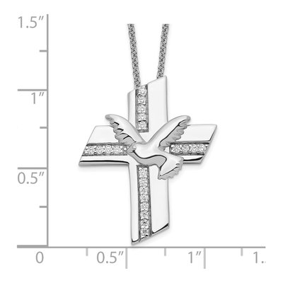 Sterling Silver CZ Confirmation Pendant Necklace – view 3