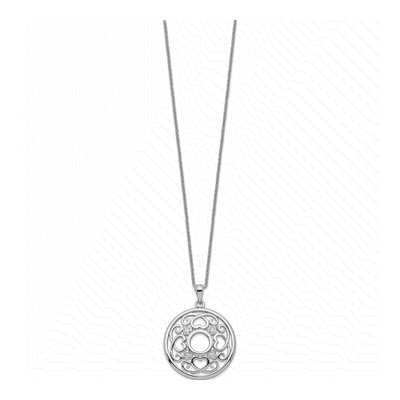 Sterling Silver CZ Friendship Pendant Necklace – view 2