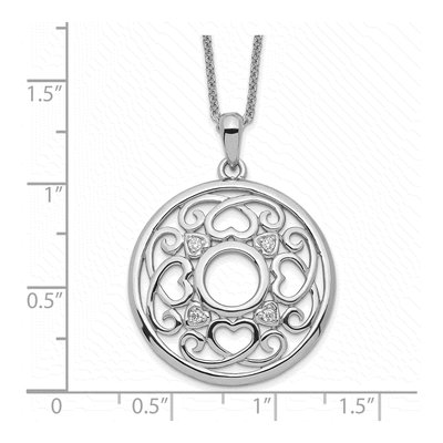 Sterling Silver CZ Friendship Pendant Necklace – view 3