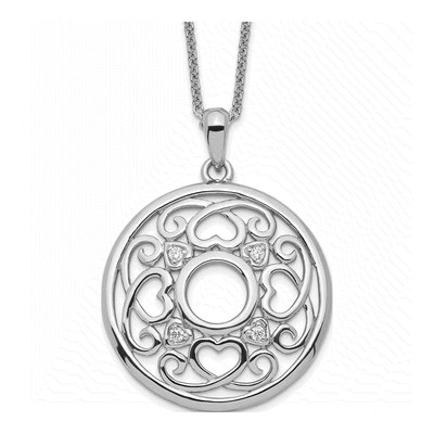 Sterling Silver CZ Friendship Pendant Necklace