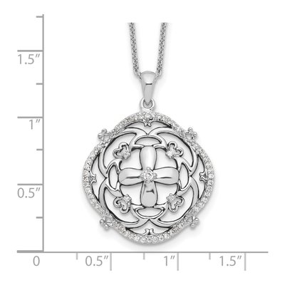 Sterling Silver CZ 'a Time for Miracles' Pendant Necklace – view 3