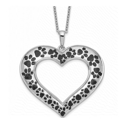 Sterling Silver Antiqued Animal Lover Pendant Necklace