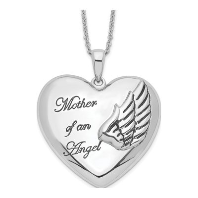 Sterling Silver Mother of an Angel Pendant Necklace