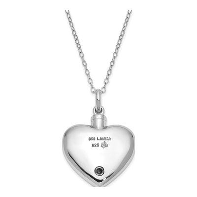 Sterling Silver Heart Ash Holder Pendant Necklace – view 3