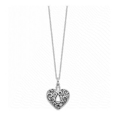 Sterling Silver Grieving Heart Ash Holder Pendant Necklace – view 2
