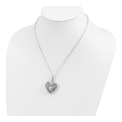 Sterling Silver Grieving Heart Ash Holder Pendant Necklace – view 4