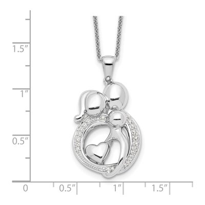 Sterling Silver CZ Family of Pendant Necklace – view 3