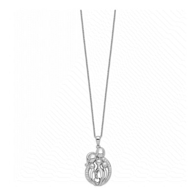 Sterling Silver CZ Family of Pendant Necklace – view 2
