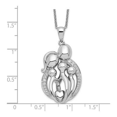 Sterling Silver CZ Family of Pendant Necklace – view 5