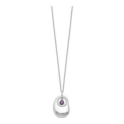 Sterling Silver CZ 'for You Grandma' Pendant Necklace – view 2