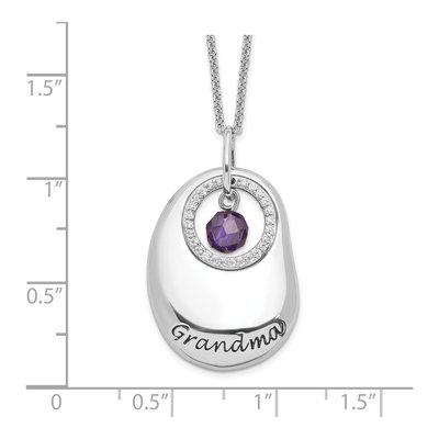 Sterling Silver CZ 'for You Grandma' Pendant Necklace – view 3