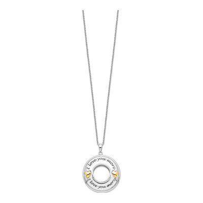 Gold-Plated Sterling Silver CZ I Love You More Pendant Necklace – view 2