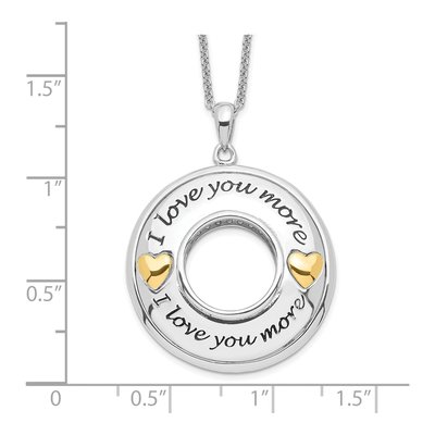 Gold-Plated Sterling Silver CZ I Love You More Pendant Necklace – view 4