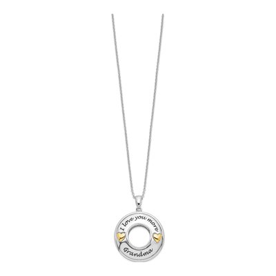 Gold-Plated Sterling Silver CZ 'i Love You More Grandma' Pendant Necklace – view 2
