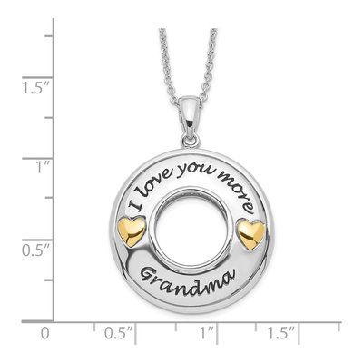 Gold-Plated Sterling Silver CZ 'i Love You More Grandma' Pendant Necklace – view 4