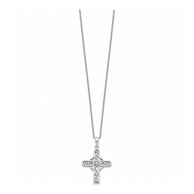 Sterling Silver Prayer Cross Pendant Necklace – view 2