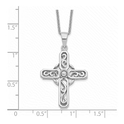 Sterling Silver Prayer Cross Pendant Necklace – view 3