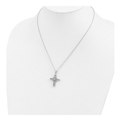 Sterling Silver Prayer Cross Pendant Necklace – view 5
