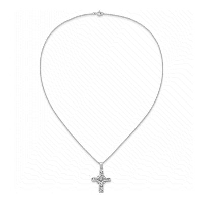 Sterling Silver Prayer Cross Pendant Necklace – view 6