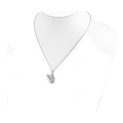 Sterling Silver CZ Butterfly Pendant Necklace – view 5