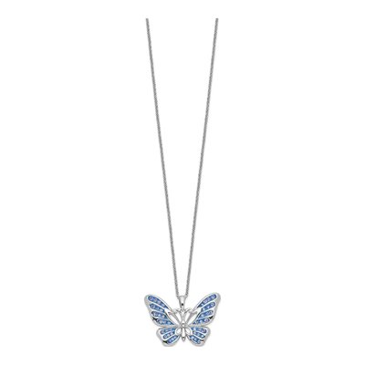 Sterling Silver Crystal Butterfly Pendant Necklace – view 2